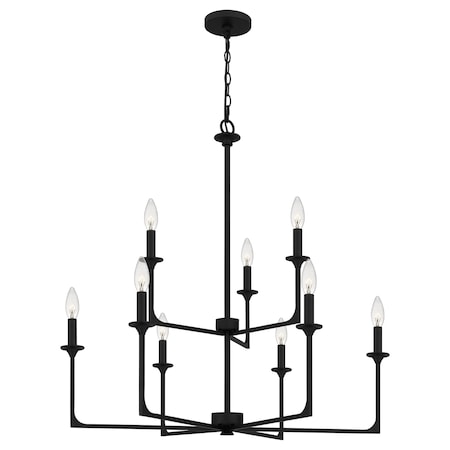 Quoizel Prescott Chandelier 9 Lights Matte Black PRC5232MBK
